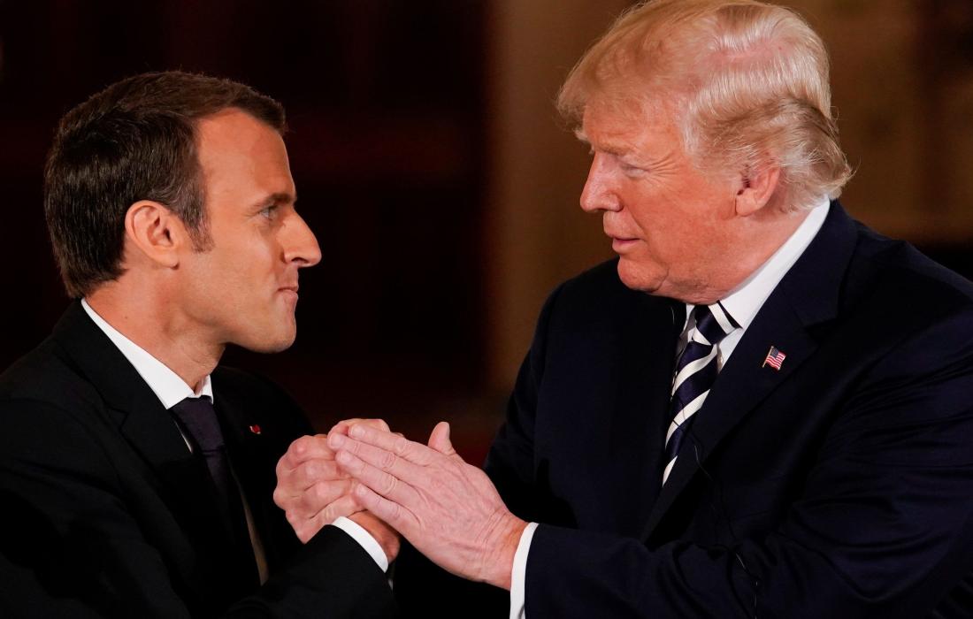 الرئيس الأمريكي دونالد ترامب والرئيس الفرنسي إيمانويل ماكرون