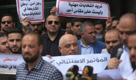 صور من الاعتصام الذي نظمه حراك الصحفيين ضد انتخابات نقابة الصحفيين (5).jpg