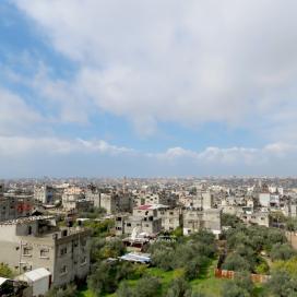 بالصور: أجواء مدينة غزة خلال المنخفض الجوي صباح اليوم